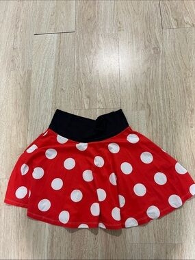 Red Polka Dot Skater Skirt with Black Waistband medium